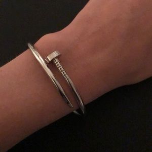 Silver “Twisted Nail” bracelet